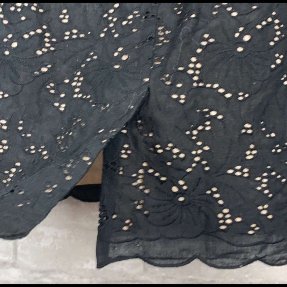 Ann Taylor LOFT black & beige cotton lace lined skirt & jacket set - Picture 3 of 8